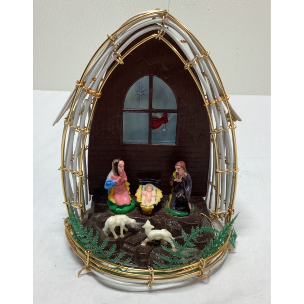 Vintage Rossini Nativity Scene Holy Night 4.5"x5.5"x7.5"- Christmas Plastic